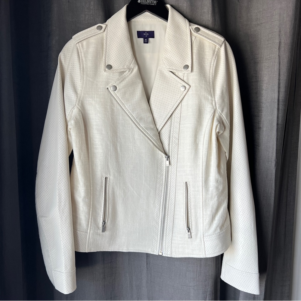 White Leather Jacket size M